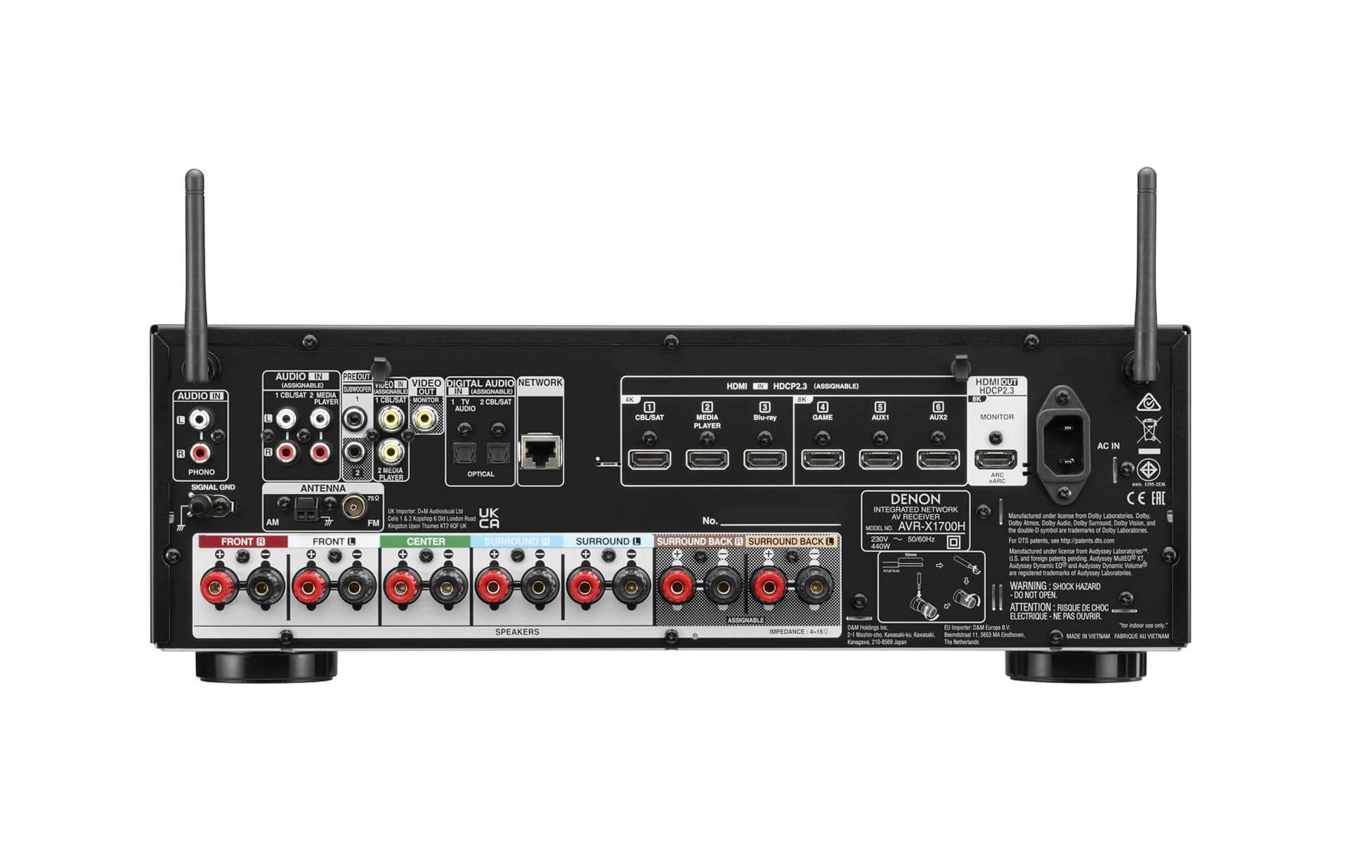 Denon Récepteur AV AVR-X1700H Noir - AV + Récepteur ⋅ Composants Hifi 5 Denon Récepteur AV AVR-X1700H Noir - AV + Récepteur ⋅ Composants Hifi – Image 3